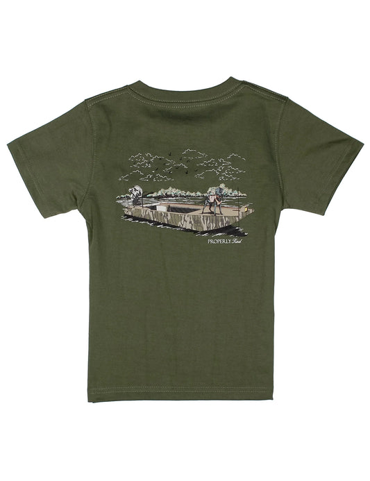 Boys Mossy Oak Boat Ride SS, Olive
