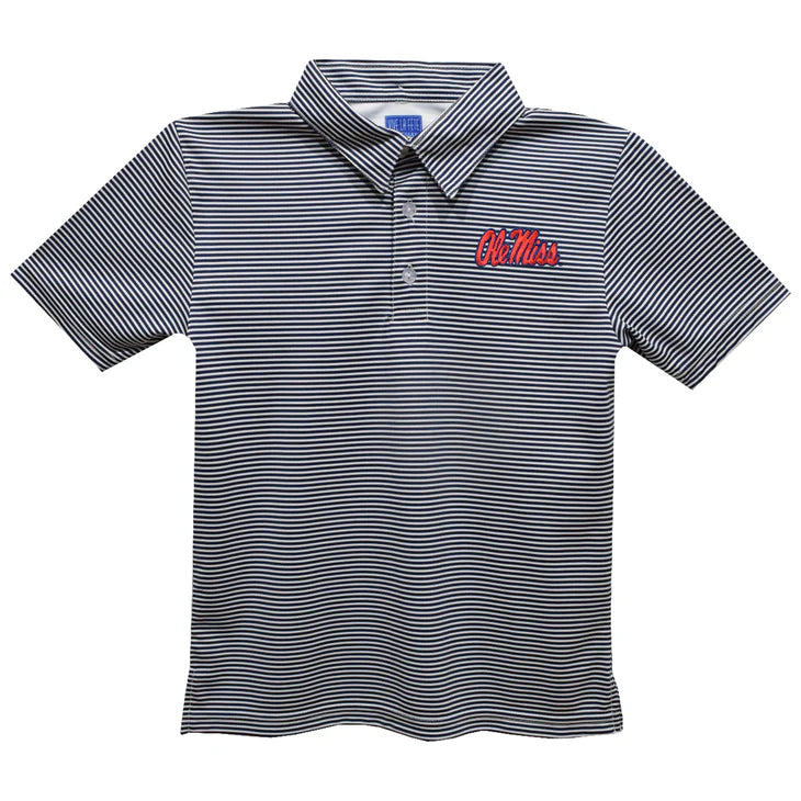 Ole Miss Rebels Stripe Performance Polo, Navy