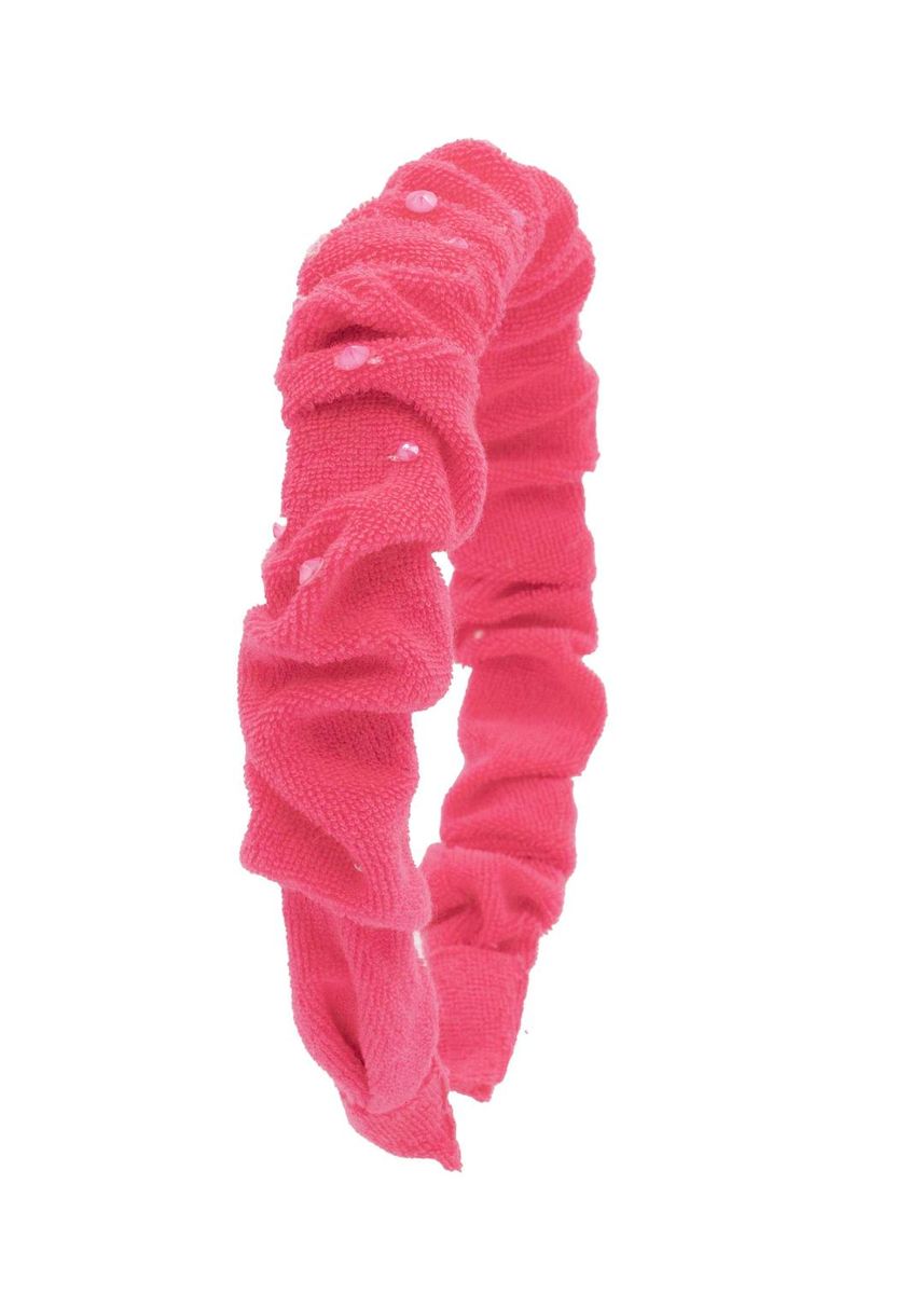 Crystallized Terry Crinkle Headband, Neon Pink