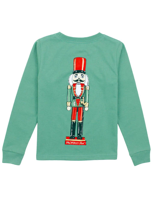 Boys Nutcracker LS Tshirt, Ivy Green