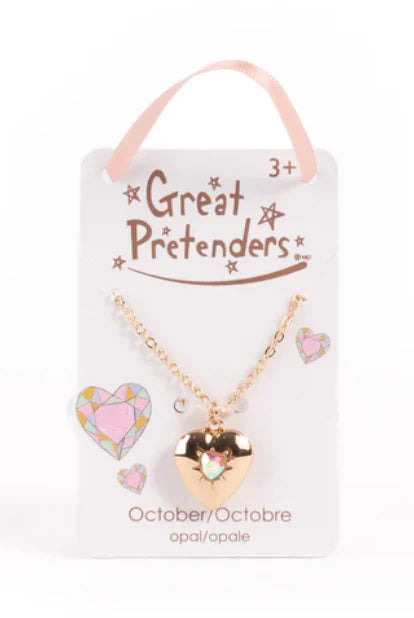 Birthstone Heart Locket Necklace