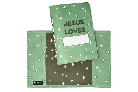 Olive Crosses Bible Slip Cover