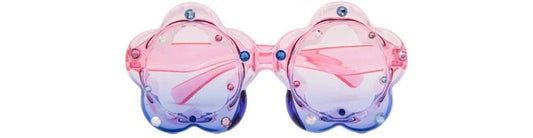 Ombre Flower Shaped Sunglasses with Case, Lt.Pink/Lavender