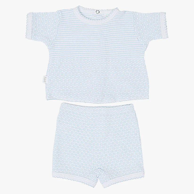 Paty Knit Short Set, Blue