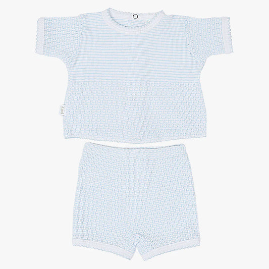 Paty Knit Short Set, Blue