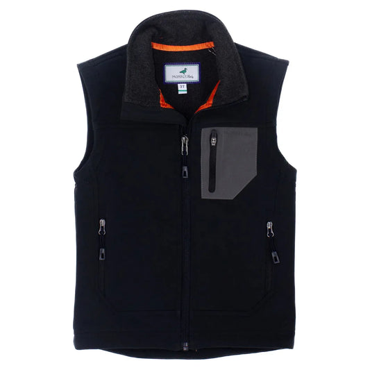 Boys Peak Softshell Vest, Pitch Black