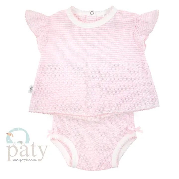 Paty 2pc S/S Flutter Set, pink or lilac
