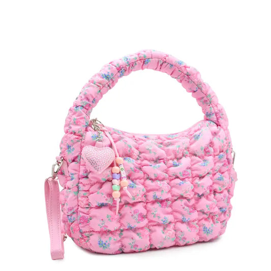 Floral Quilted Mini Crossbody Hobo Bag (2 colors)