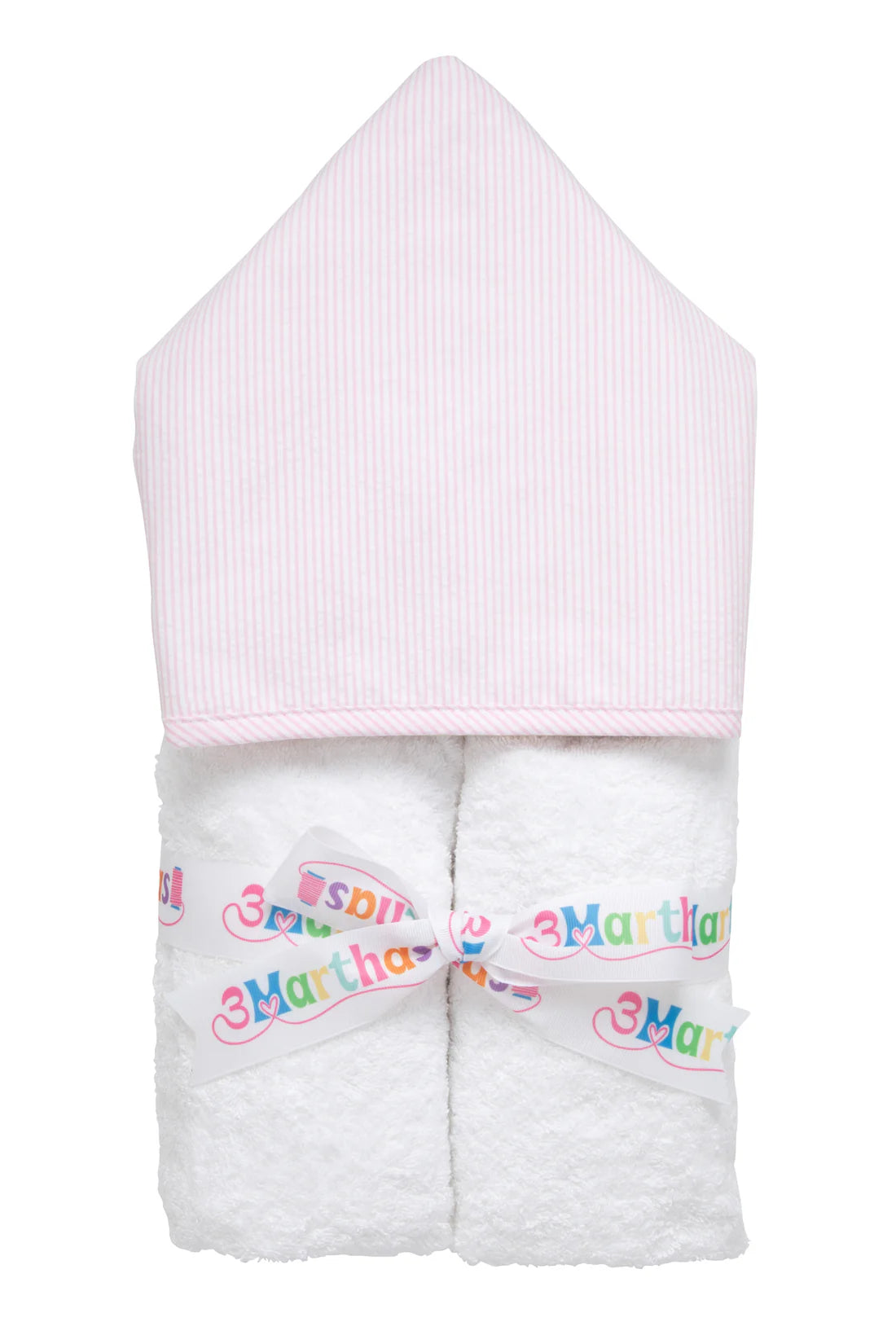 Seersucker Stripe Everykid Towel, Pink