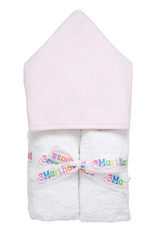 Seersucker Stripe Everykid Towel, Pink