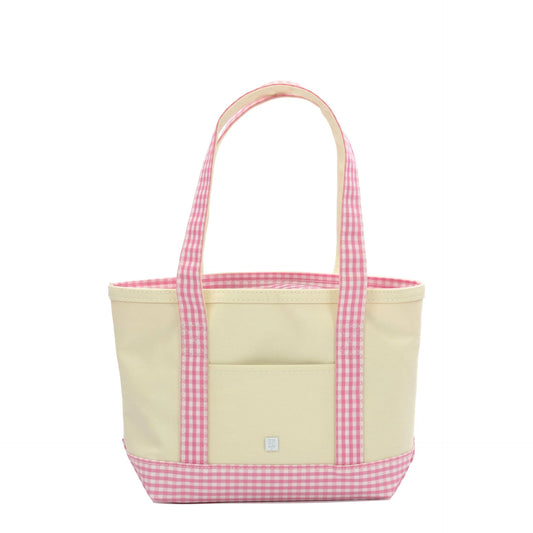 Mini Tote, Gingham Pink Trim