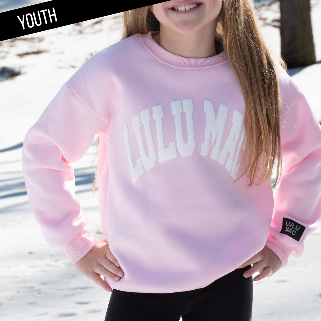 Kids LULU MAC Sweatshirt, Pink w/White