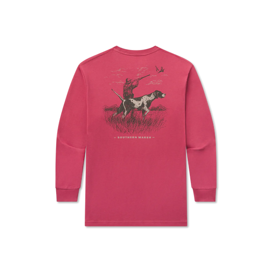 Youth LS Pointer Uplander Tee, Rhubarb