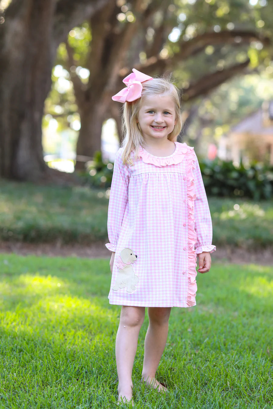 Puppy Dress, Pink/White