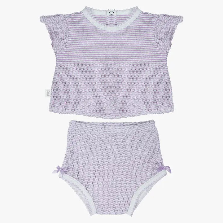 Paty 2pc S/S Flutter Set, pink or lilac