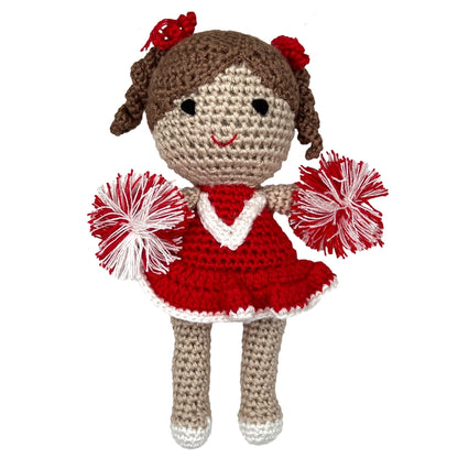 Cheerleader Bamboo Crochet Rattles in Multiple Colors