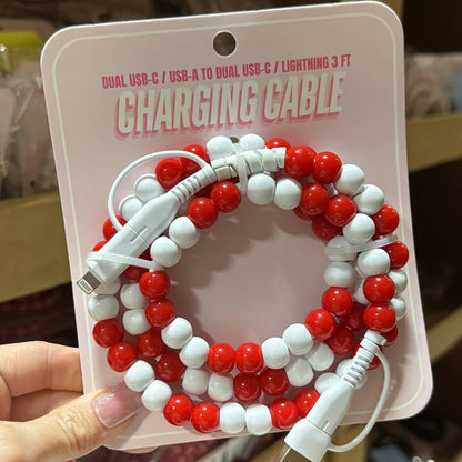 Beaded Phone Charging Cable, 3ft