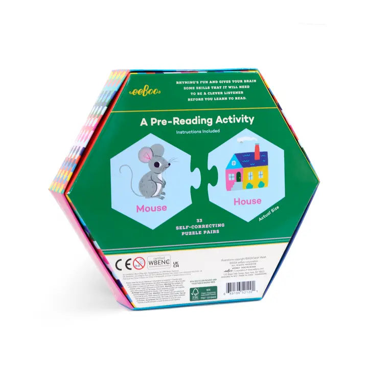 Rhyming Words Hexagon Puzzle