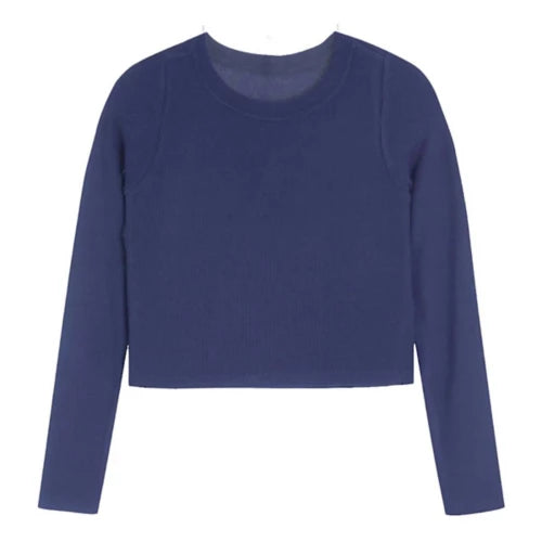 Tween Long Sleeve Seamless Rib Tee, (Asst Colors)