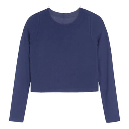 Tween Long Sleeve Seamless Rib Tee, (Asst Colors)