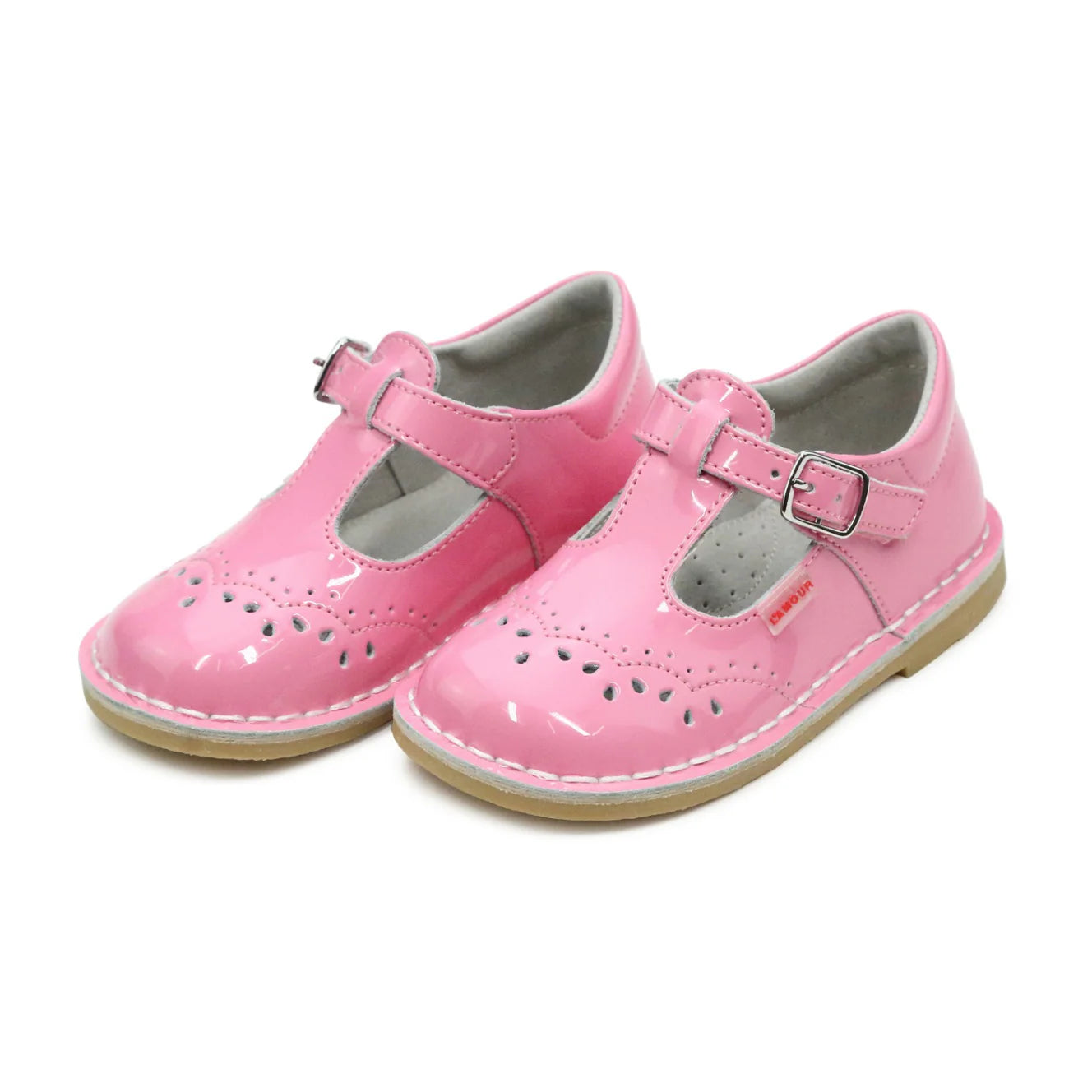 L'Amour Ruthie Stitched Tstrap Mary Jane, Patent Malibu Pink