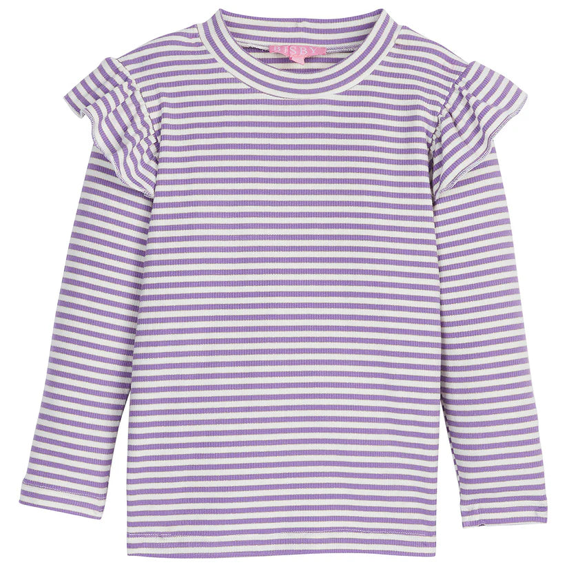 Sadie Top, Lilac Sparkle Stripe