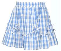 Sara Gingham Skirt, Blue/White