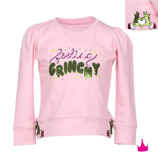Sequin Feeling Grinchy Top, Pink