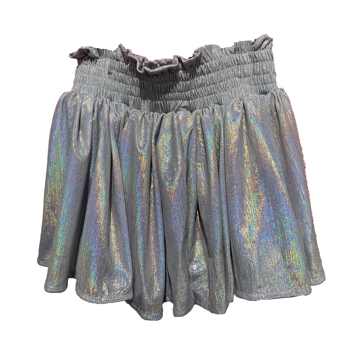 Plisse Shine Skort, Silver