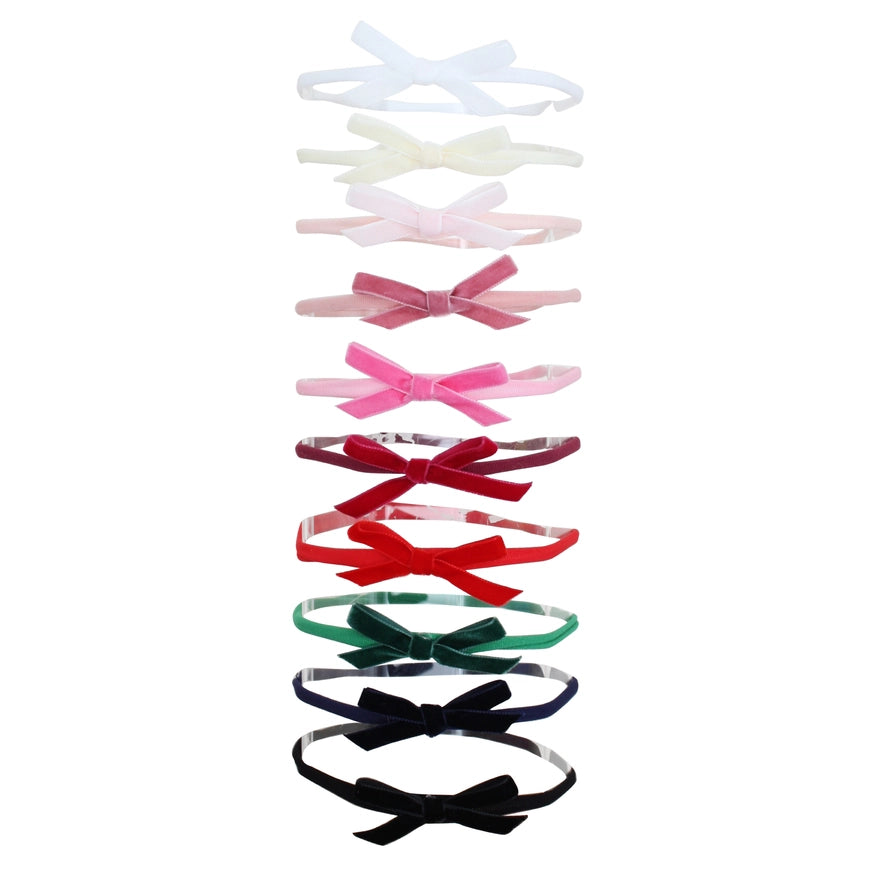 Velvet Shoelace Bow Headband (Multiple Colors)
