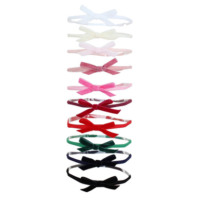 Velvet Shoelace Bow Headband (Multiple Colors)