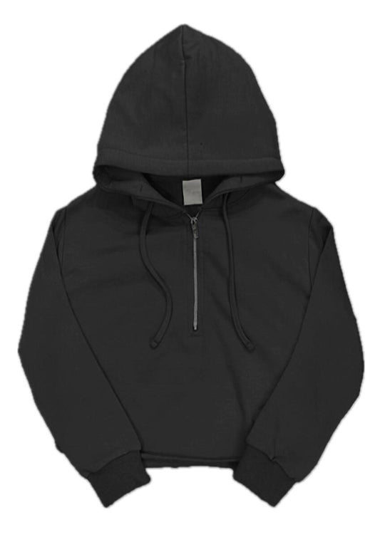 Brushed Soft Cloud 1/2 Zip, Black