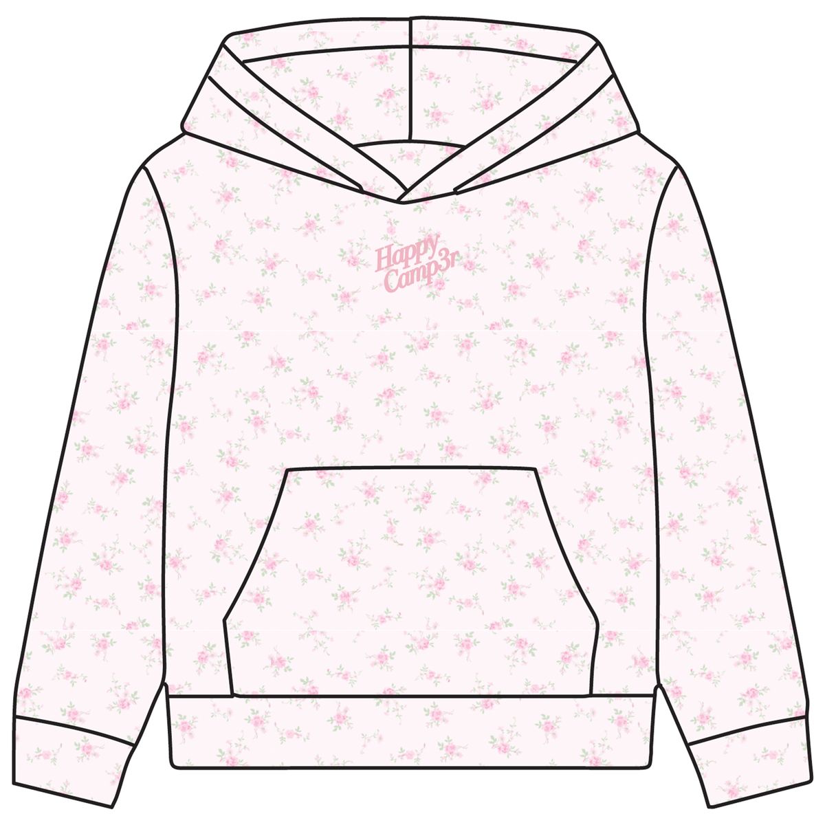 Youth Sugar Plum Happy Camper Hoodie, Pink
