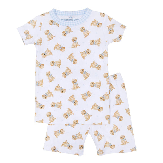 Sweet Golden Short Pajamas, Light Blue