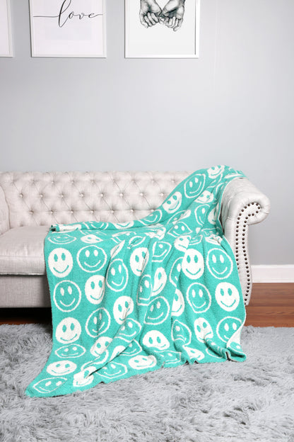 Chenille Happy Face Blankets (color options)