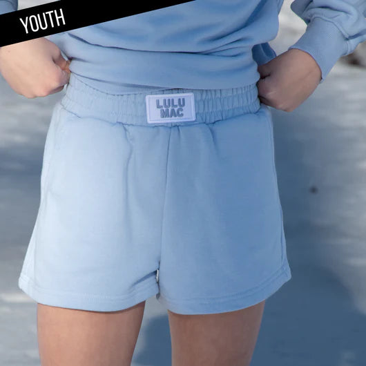 Kids LULU MAC Terry Short, Light Blue