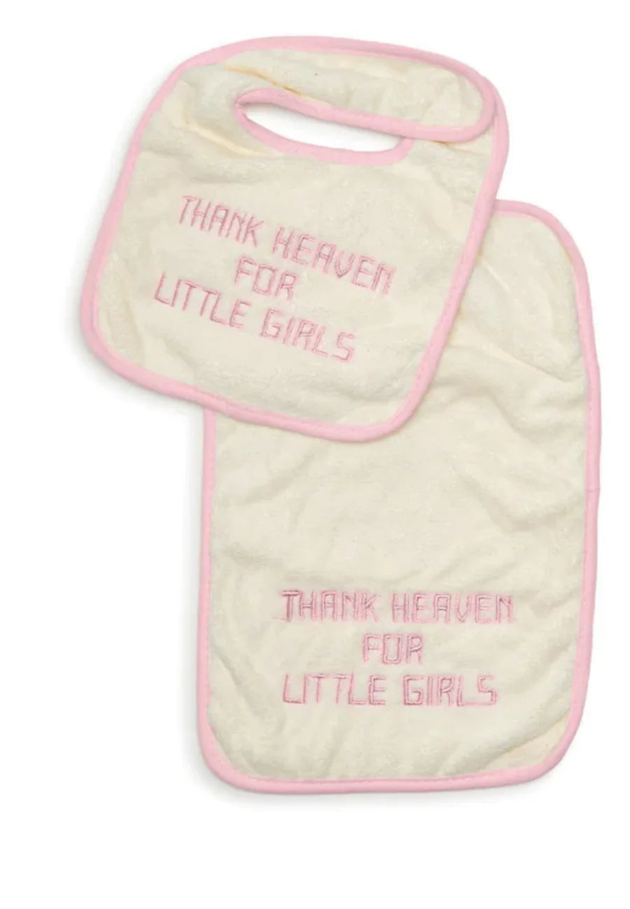 Thank Heaven Embroid Bib/Burp Set (2 options)