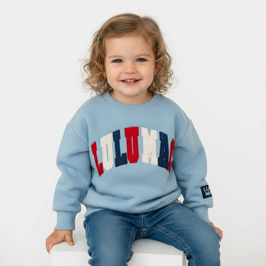 Kids LULU MAC Sweatshirt, Light Blue Multi