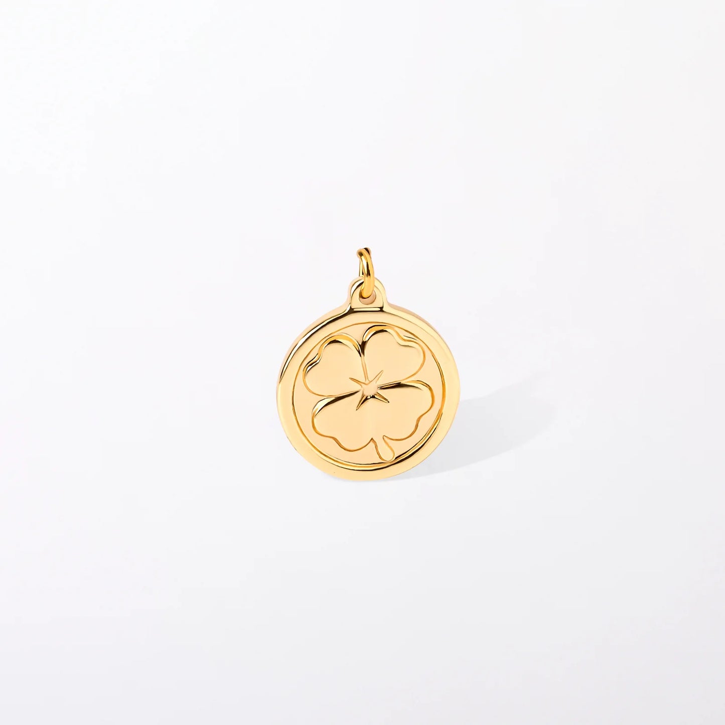 Coin Clover Charm Pendant