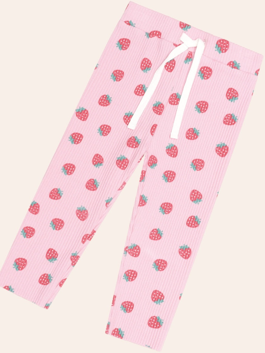 Strawberry Print Rib Legging