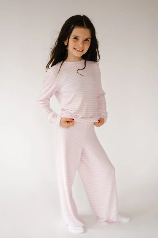 Happy Camp3r Lilac Stripe PJ Set