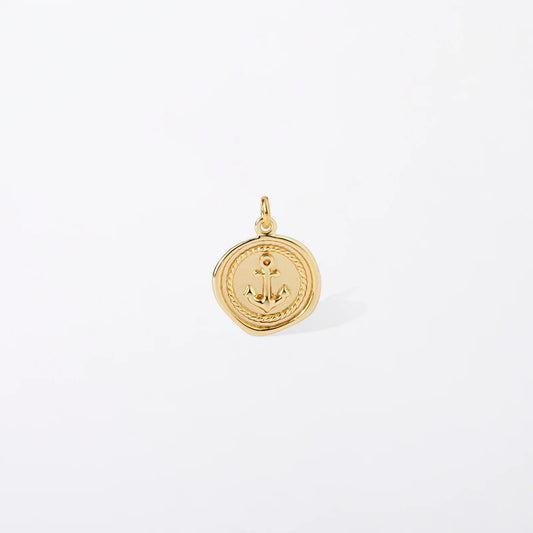 Anchor Disc Charm Pendant