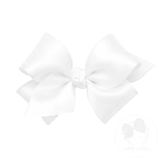 Wee Ones Small French Satin Basic Bow w/Knot (3 color options)