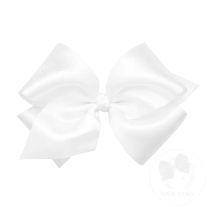 Wee Ones King French Satin Basic Bow w/Knot (3 color options)