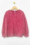 Girls Mineral Washed Sweatshirt, Wine