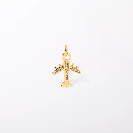 Crystal Airplane Charm Pendant