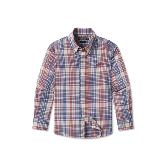 Youth Bayamon Performance Dress Shirt, Slate/BurntRed