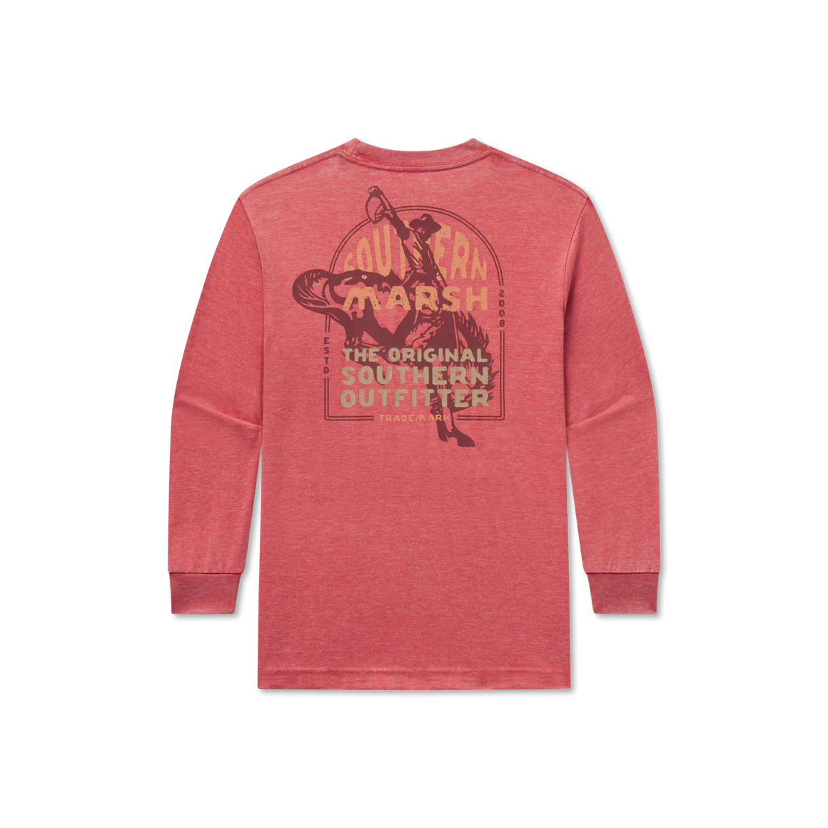 Youth LS Seawash Rodeo Rider Tee, Rust