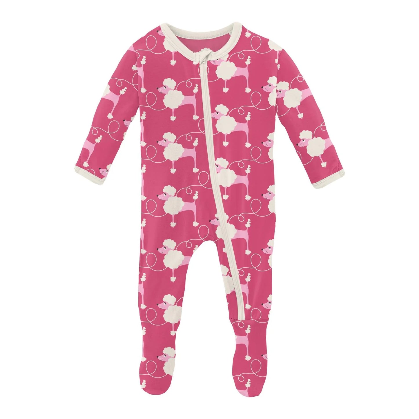 Flamingo Poodles Zip Ruffle Footie