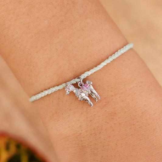 Llama Silver Charm Bracelet